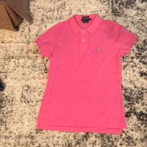 Pink skinny fit polo